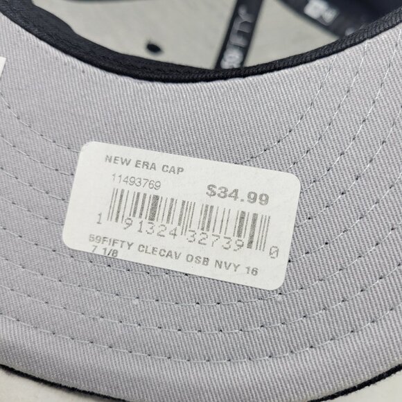 New Era Cleveland Cavaliers Cavs 59Fifty Fitted Hat Dark Navy Blue 7 1/8 lebron - Picture 5 of 8